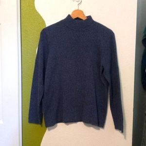 Karen Scott Blue Ribbed Turtle Neck Sweater Size XL